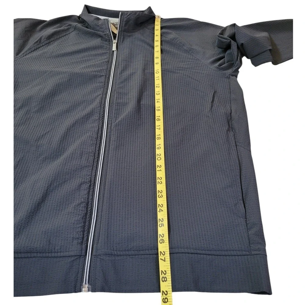 adiPure by ADIDAS M Black Full Zip Textured Golf Jacket Men SAMPLE FQ3245